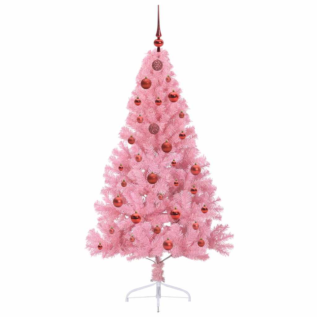 Albero di Natale artificiale con luci integrate Rosa 150 cm PVC 3397063