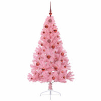 Albero di Natale artificiale con luci integrate Rosa 150 cm PVC 3397063
