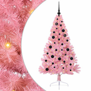 Albero di Natale artificiale con luci integrate Rosa 150 cm PVC 3397064