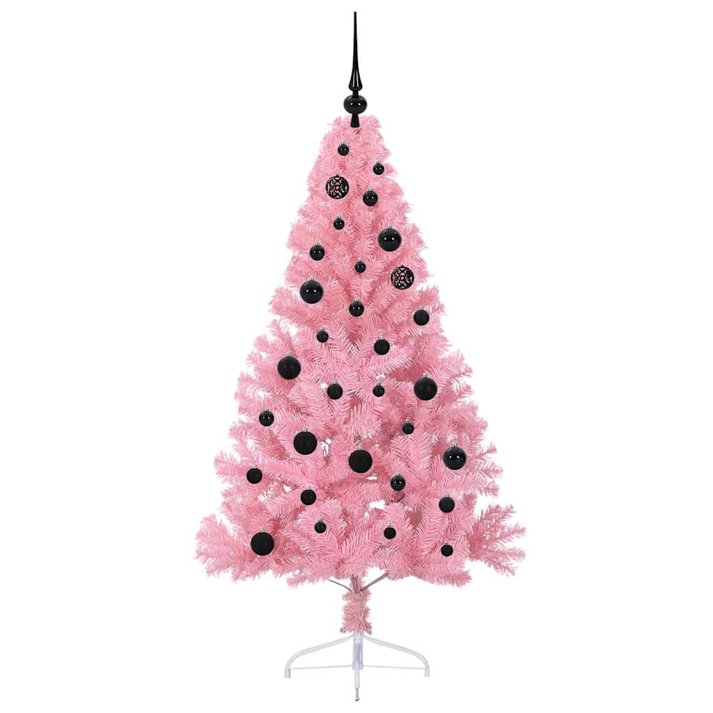 Albero di Natale artificiale con luci integrate Rosa 150 cm PVC 3397064
