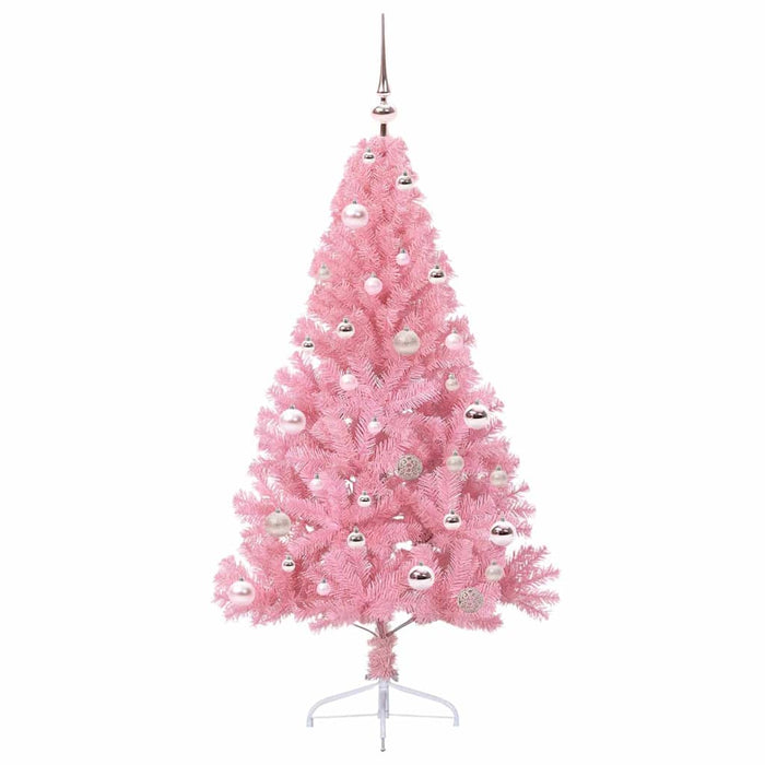 Albero di Natale artificiale con luci integrate Rosa 150 cm PVC 3397065