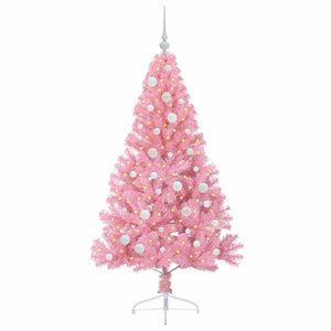 Albero di Natale artificiale con luci integrate Rosa 150 cm PVC 3397066