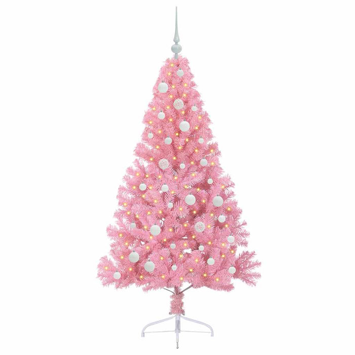 Albero di Natale artificiale con luci integrate Rosa 150 cm PVC 3397066