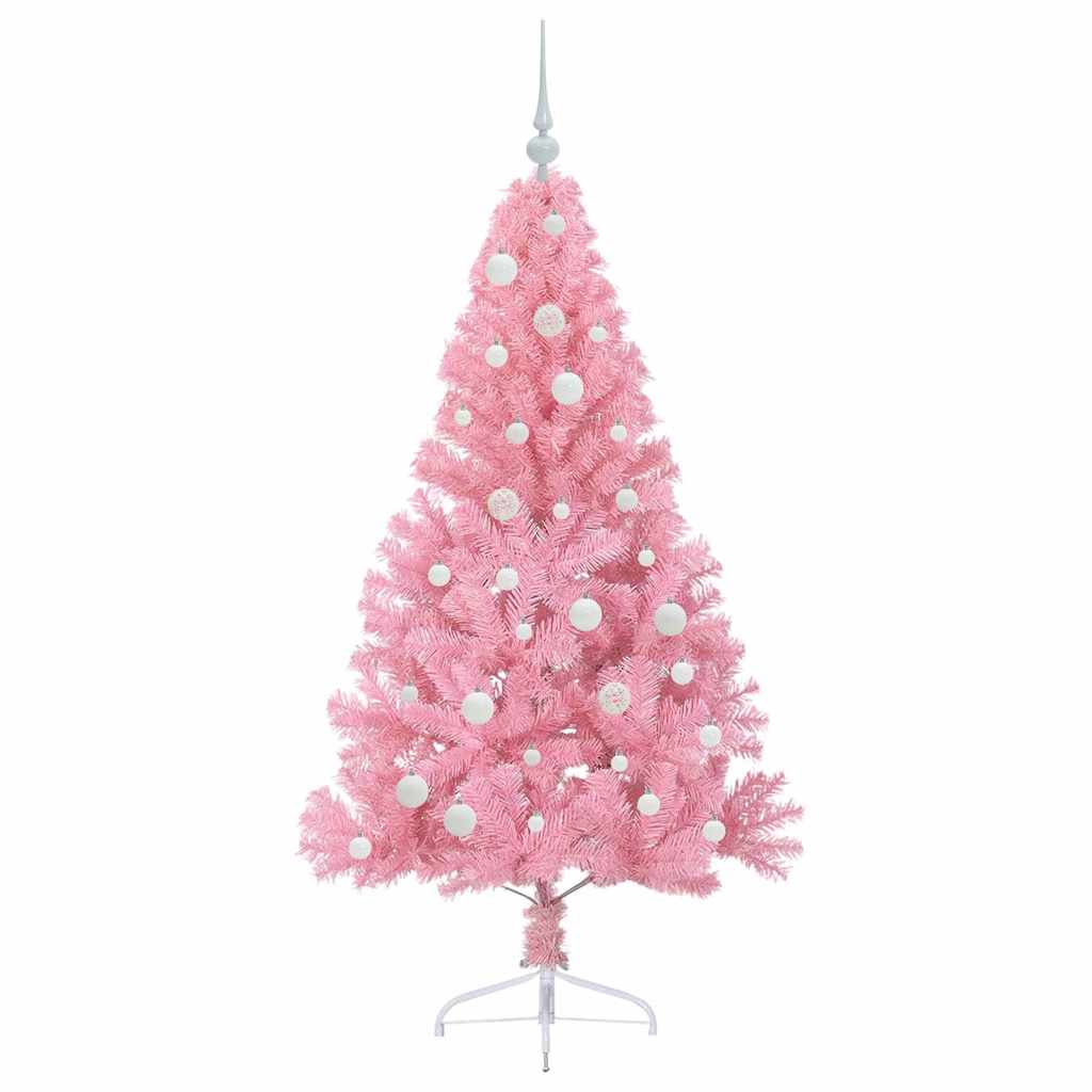 Albero di Natale artificiale con luci integrate Rosa 150 cm PVC 3397066