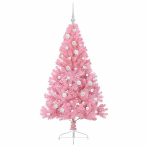 Albero di Natale artificiale con luci integrate Rosa 150 cm PVC 3397066