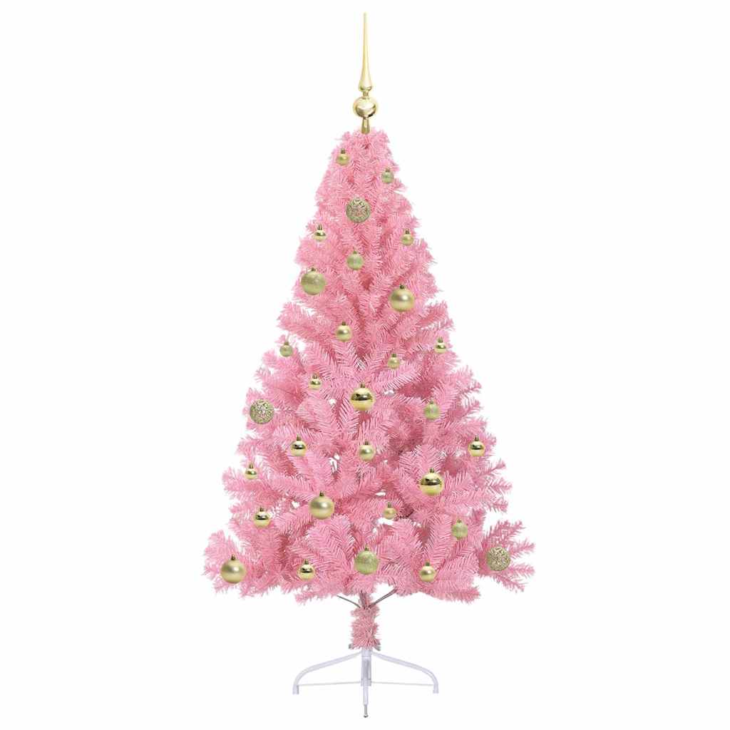 Albero di Natale artificiale con luci integrate Rosa 150 cm PVC 3397067