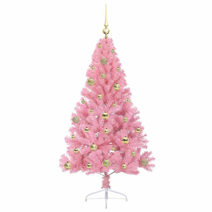 Albero di Natale artificiale con luci integrate Rosa 150 cm PVC 3397067