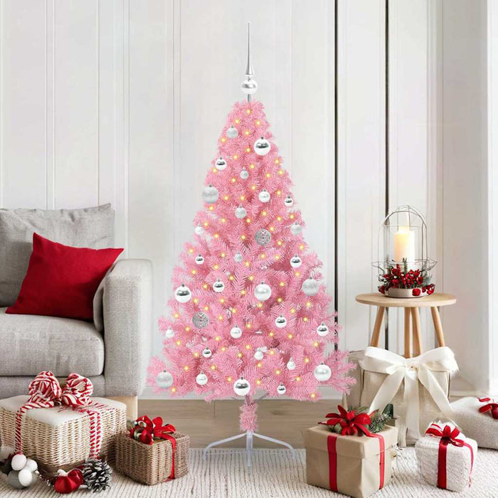 Albero di Natale artificiale con luci integrate Rosa 150 cm PVC 3397068