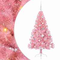 Albero di Natale artificiale con luci integrate Rosa 150 cm PVC 3397068