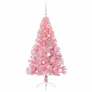 Albero di Natale artificiale con luci integrate Rosa 150 cm PVC 3397068