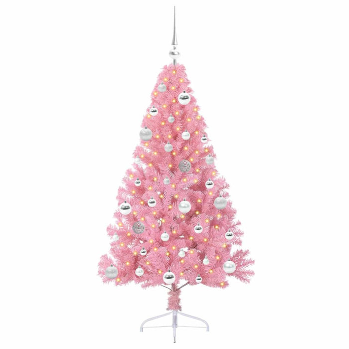 Albero di Natale artificiale con luci integrate Rosa 150 cm PVC 3397068
