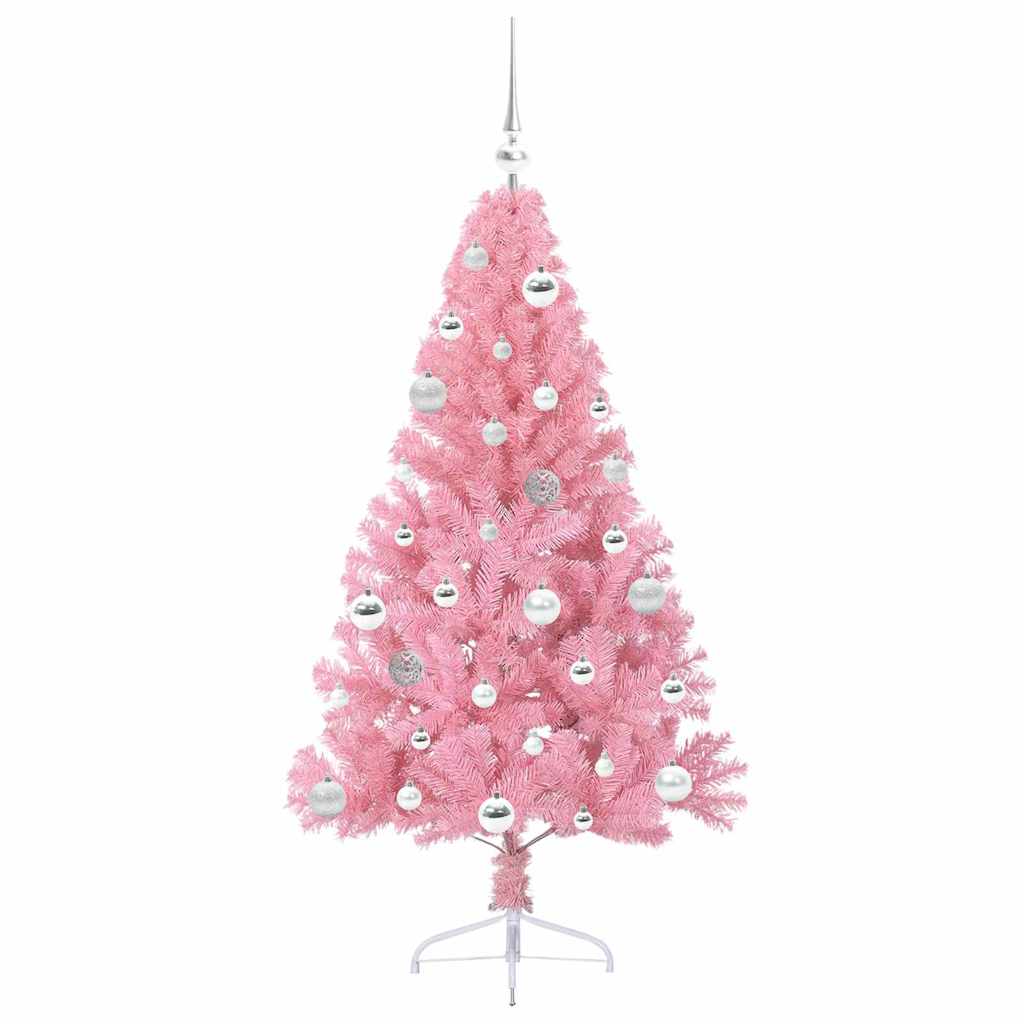Albero di Natale artificiale con luci integrate Rosa 150 cm PVC 3397068