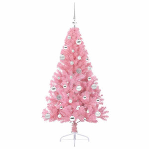 Albero di Natale artificiale con luci integrate Rosa 150 cm PVC 3397068