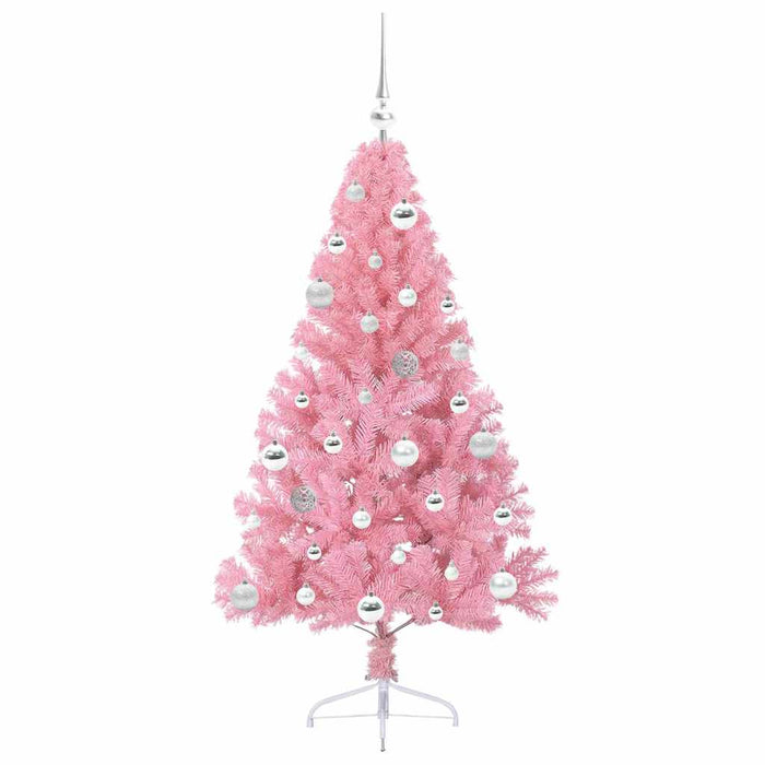 Albero di Natale artificiale con luci integrate Rosa 150 cm PVC 3397068