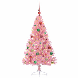 Albero di Natale artificiale con luci integrate Rosa 150 cm PVC 3397071