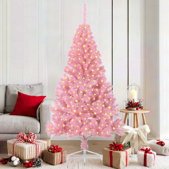 Albero di Natale artificiale con luci integrate Rosa 180 cm PVC 3397072