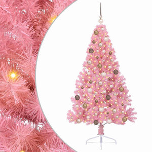 Albero di Natale artificiale con luci integrate Rosa 180 cm PVC 3397074