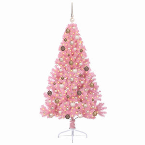 Albero di Natale artificiale con luci integrate Rosa 180 cm PVC 3397074