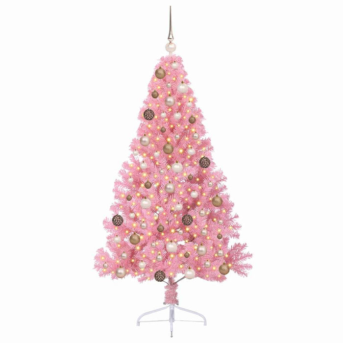 Albero di Natale artificiale con luci integrate Rosa 180 cm PVC 3397074