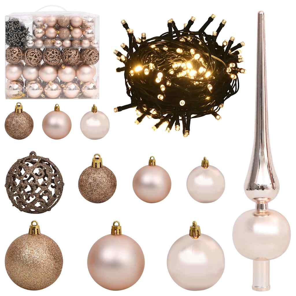 Albero di Natale artificiale con luci integrate Rosa 180 cm PVC 3397074