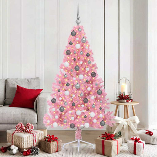 Albero di Natale con luci a corde decorative Rosa 180 cm 3397075