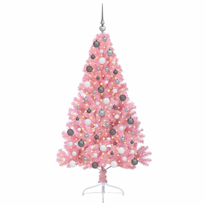 Albero di Natale con luci a corde decorative Rosa 180 cm 3397075