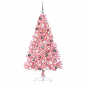 vidaXL Albero di Natale con luci a corde decorative Rosa 180 cm