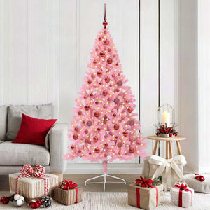 Albero di Natale artificiale con luci integrate Rosa 180 cm PVC 3397076
