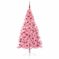 Albero di Natale artificiale con luci integrate Rosa 180 cm PVC 3397076