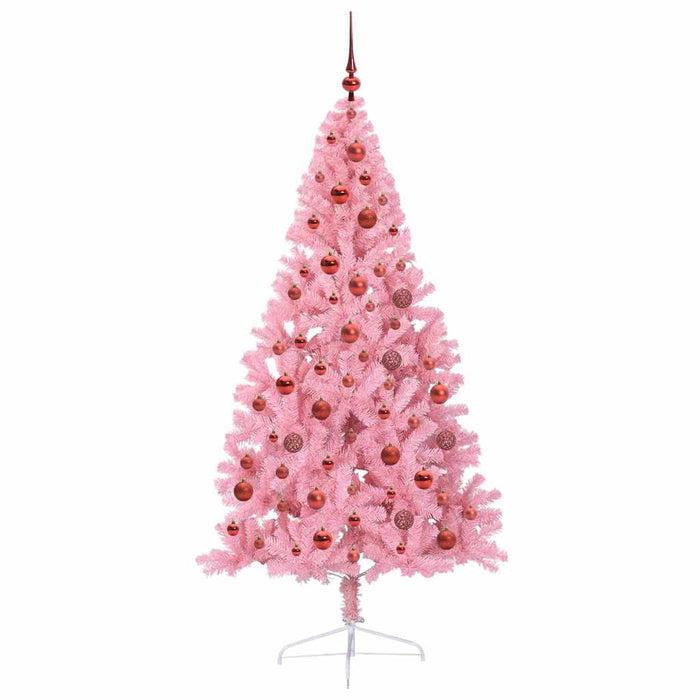Albero di Natale artificiale con luci integrate Rosa 180 cm PVC 3397076