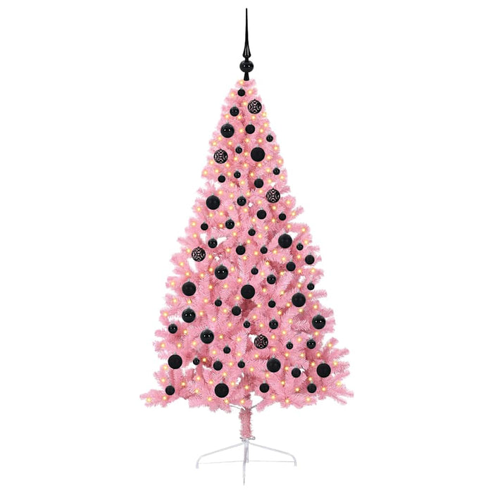 Albero di Natale artificiale con luci integrate Rosa 180 cm PVC 3397077