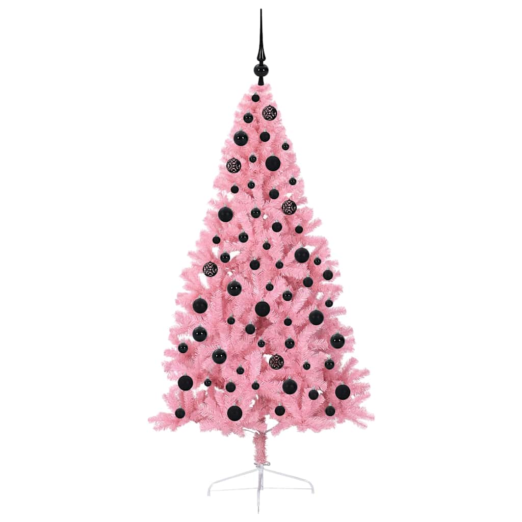 Albero di Natale artificiale con luci integrate Rosa 180 cm PVC 3397077