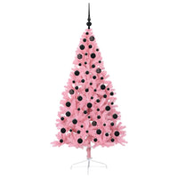 Albero di Natale artificiale con luci integrate Rosa 180 cm PVC 3397077