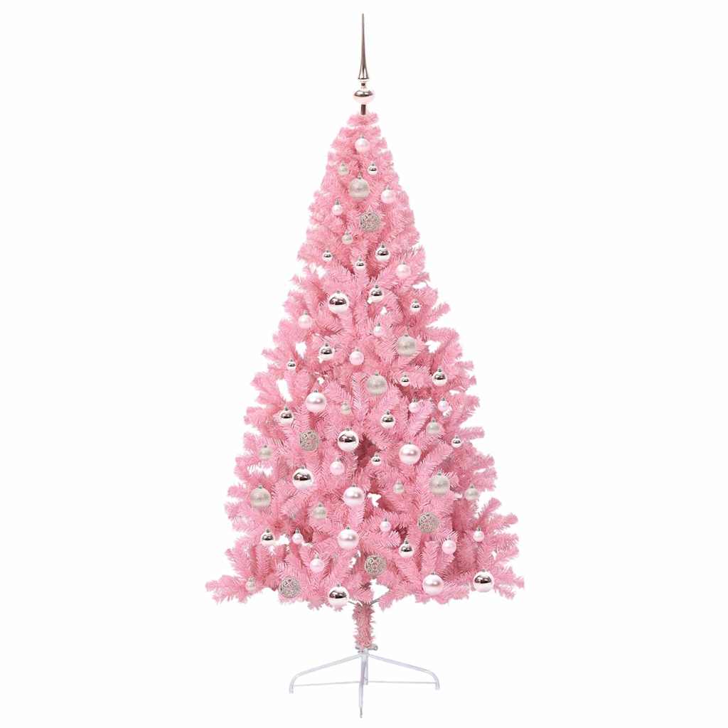 Albero di Natale artificiale con luci integrate Rosa 180 cm PVC 3397078