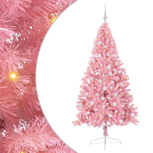 Albero di Natale artificiale con luci integrate Rosa 180 cm PVC 3397079