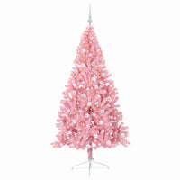 Albero di Natale Artificiale-Albero Natalizio con luci integrate Rosa 180 cm PVC 710871