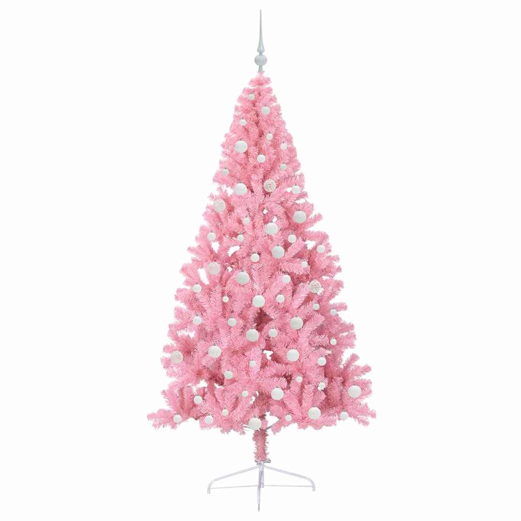 Albero di Natale artificiale con luci integrate Rosa 180 cm PVC 3397079