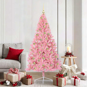 Albero di Natale artificiale con luci integrate Rosa 180 cm PVC 3397080