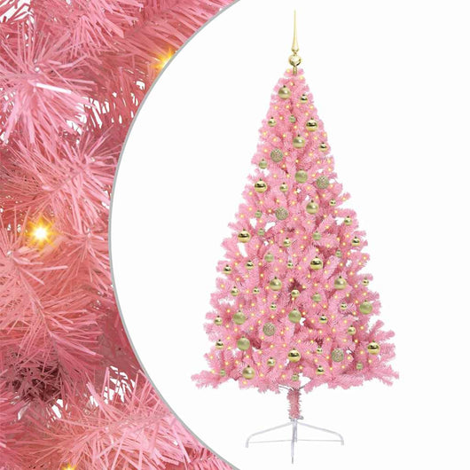 Albero di Natale artificiale con luci integrate Rosa 180 cm PVC 3397080