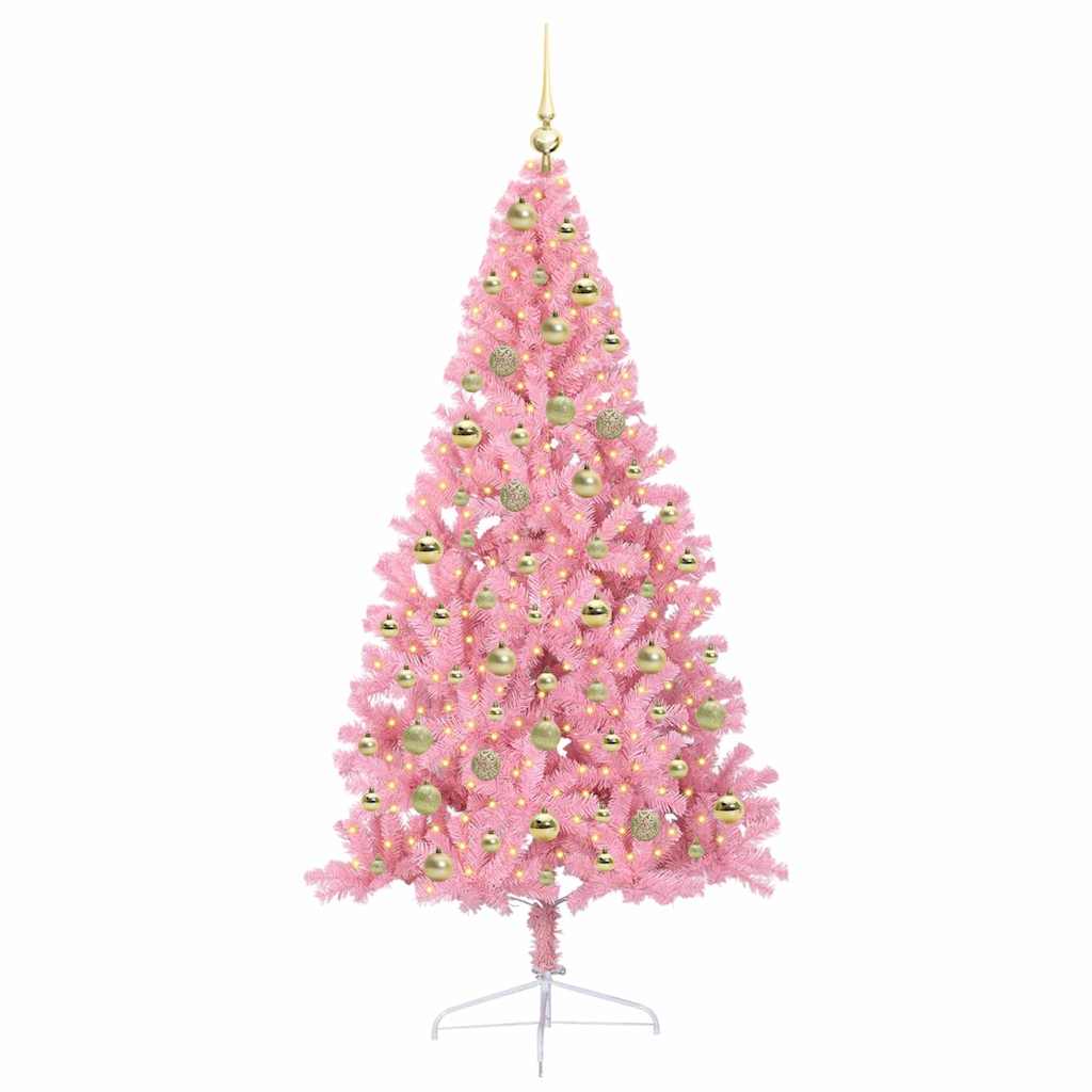 Albero di Natale artificiale con luci integrate Rosa 180 cm PVC 3397080