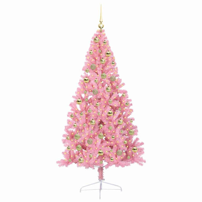 Albero di Natale artificiale con luci integrate Rosa 180 cm PVC 3397080
