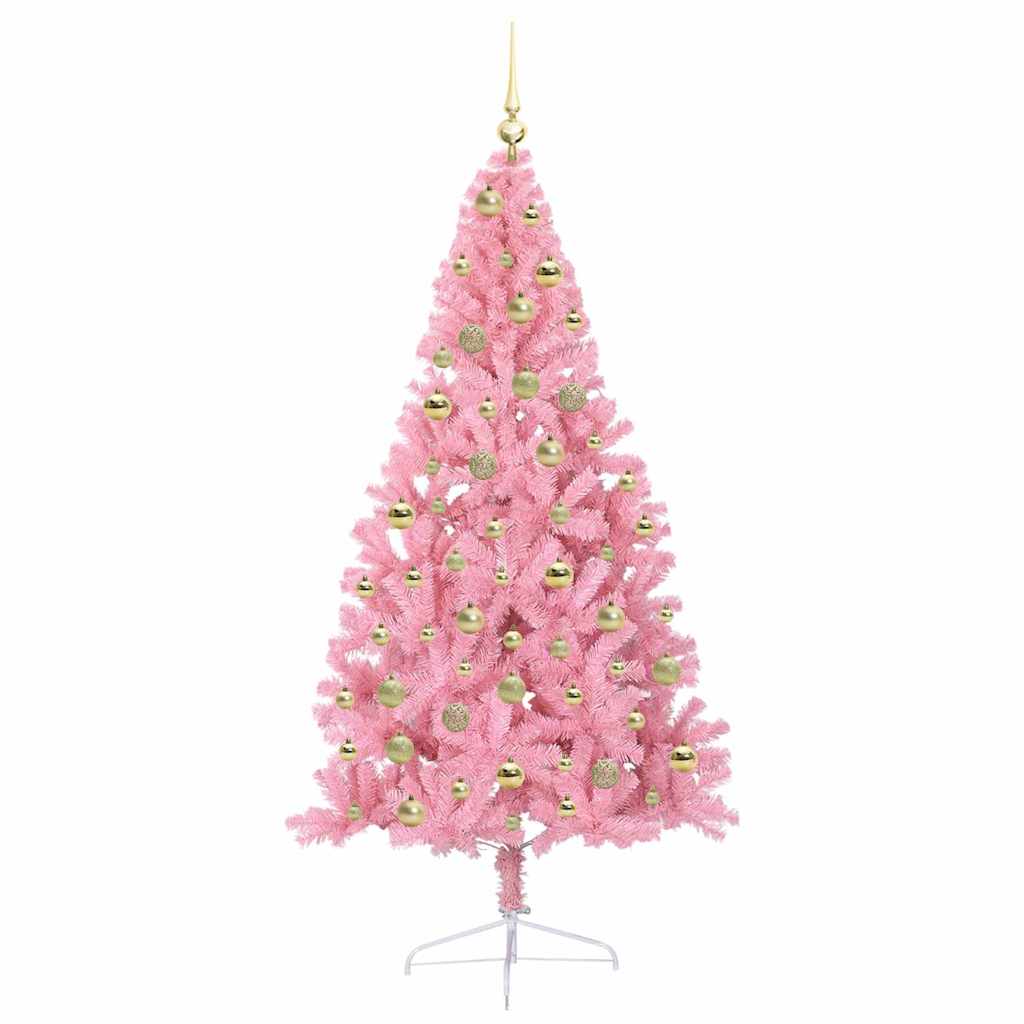 Albero di Natale artificiale con luci integrate Rosa 180 cm PVC 3397080