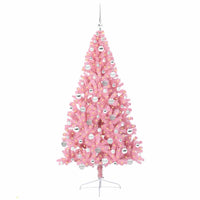 Albero di Natale artificiale con luci integrate Rosa 180 cm PVC 3397081