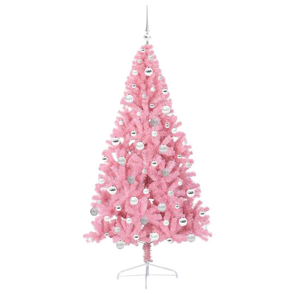Albero di Natale artificiale con luci integrate Rosa 180 cm PVC 3397081
