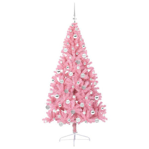 Albero di Natale artificiale con luci integrate Rosa 180 cm PVC 3397081