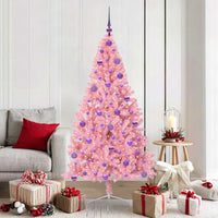 Albero di Natale artificiale con luci integrate Rosa 180 cm PVC 3397082