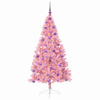 Albero di Natale artificiale con luci integrate Rosa 180 cm PVC 3397082