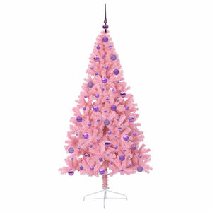 Albero di Natale artificiale con luci integrate Rosa 180 cm PVC 3397082
