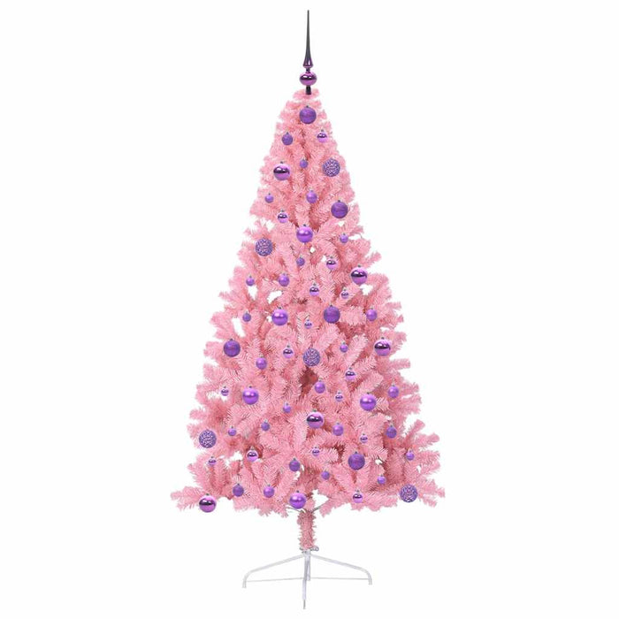 Albero di Natale artificiale con luci integrate Rosa 180 cm PVC 3397082