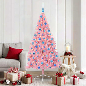 Albero di Natale artificiale con luci integrate Rosa 180 cm PVC 3397083